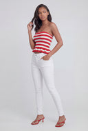 Gracelyn Striped Peplum Tube Top