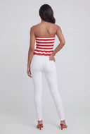 Gracelyn Striped Peplum Tube Top