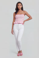 Gracelyn Striped Peplum Tube Top