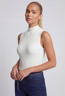 Sleeveless Mock Neck Knit Top