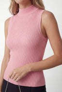 Sleeveless Mock Neck Knit Top