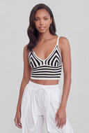 Striped Crochet Crop Tank Top