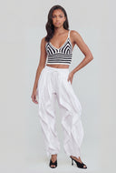 Striped Crochet Crop Tank Top