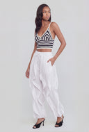 Striped Crochet Crop Tank Top