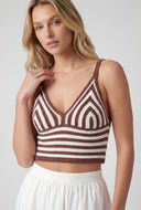Striped Crochet Crop Tank Top