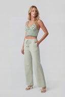 Striped Crochet Crop Tank Top