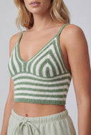 Striped Crochet Crop Tank Top