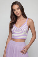 Striped Crochet Crop Tank Top