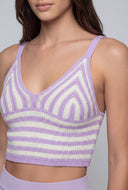 Striped Crochet Crop Tank Top