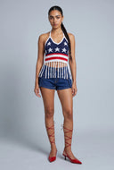 Americana Fringe Halter Top