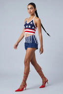 Americana Fringe Halter Top