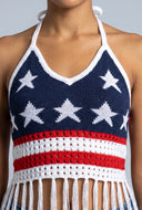 Americana Fringe Halter Top