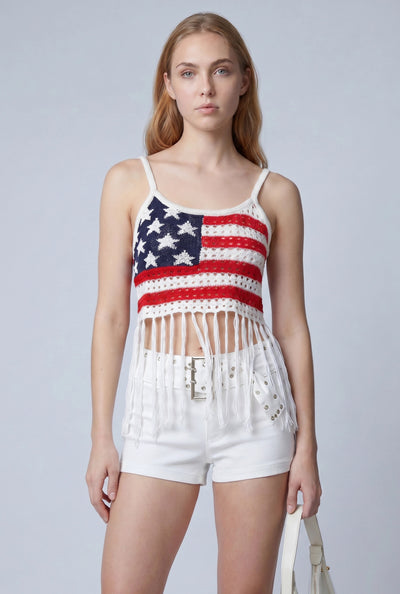 Americana Fringe Crop Top
