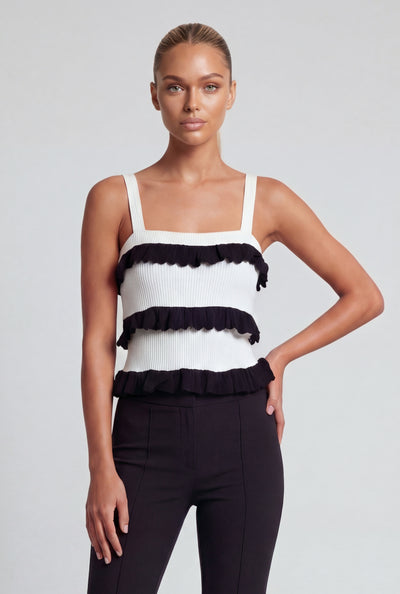 Tiered Ruffle Knit Tank Top