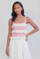 Tiered Ruffle Knit Tank Top