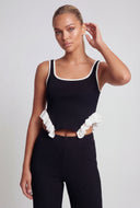 Ruffled Handkerchief Hem Crop Top