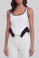 Ruffled Handkerchief Hem Crop Top