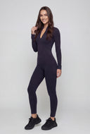 Quarter Zip Compression Ribbed Catsuit