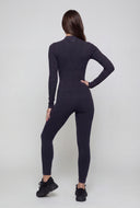 Quarter Zip Compression Ribbed Catsuit
