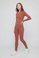 Quarter Zip Compression Ribbed Catsuit