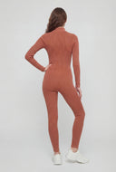 Quarter Zip Compression Ribbed Catsuit