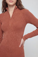 Quarter Zip Compression Ribbed Catsuit