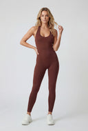 Ribbed Keyhole Back Halter Jumpsuit