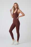 Ribbed Keyhole Back Halter Jumpsuit