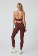 Ribbed Keyhole Back Halter Jumpsuit