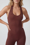 Ribbed Keyhole Back Halter Jumpsuit