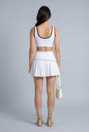 Love Contrast Drop Waist Pleated Skort