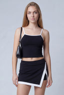 Dani Contrast Square Neck Crop Top