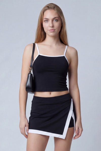 Dani Contrast Square Neck Crop Top