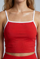 Dani Contrast Square Neck Crop Top