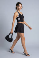 Cleo Varsity Stripe Crop Halter Top