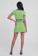 Brittany Varsity Ribbed Crop Polo Shirt