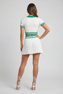 Brittany Varsity Ribbed Crop Polo Shirt