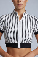 Striped Zip Front Top
