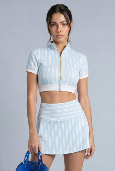Striped Zip Front Top