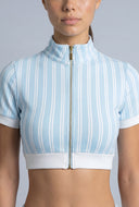 Striped Zip Front Top