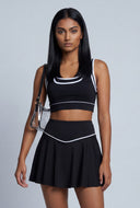 Contrast Crop Racerback Tank Top
