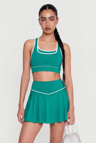 Contrast Crop Racerback Tank Top