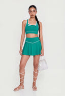 Contrast Crop Racerback Tank Top