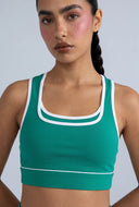 Contrast Crop Racerback Tank Top