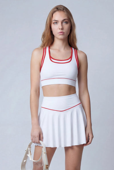 Contrast Crop Racerback Tank Top