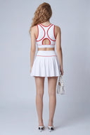 Contrast Crop Racerback Tank Top