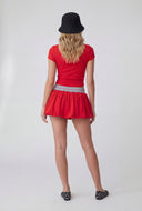 Cecilia Color Blocked Bubble Hem Skort Mini