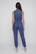 Lakelyn Denim Zip-Front Utility Jumpsuit