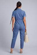 Chambray Zip Front Jumpsuit