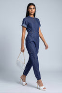 Chambray Zip Front Jumpsuit